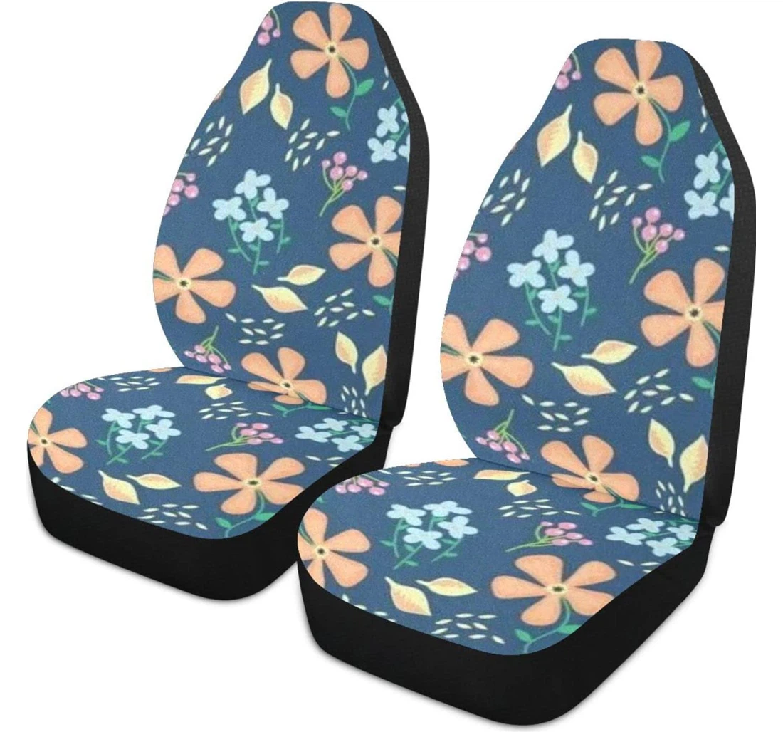 Colored Flower Universal Front Car Seat Cover