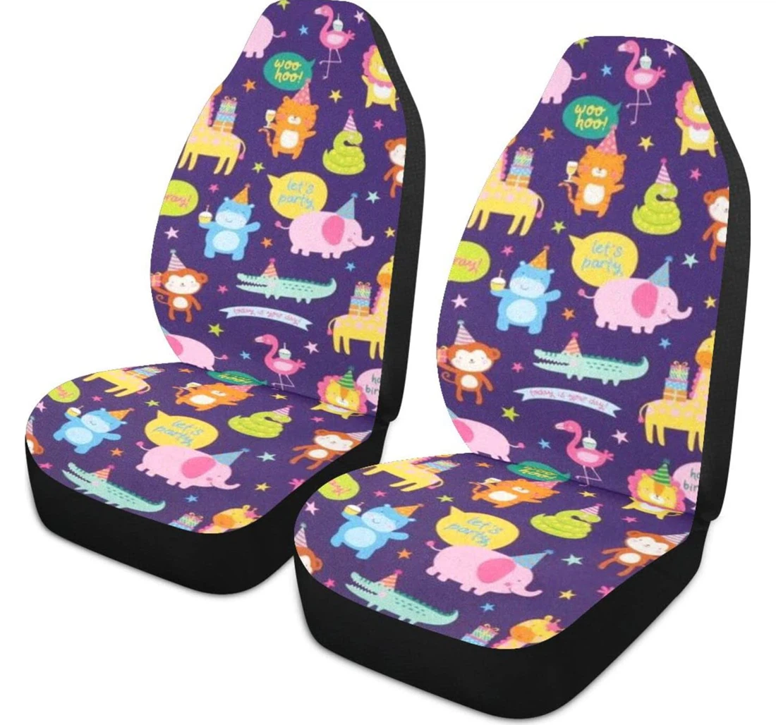 Cartoon Mushroom Houses Universal Front Car Seat Cover