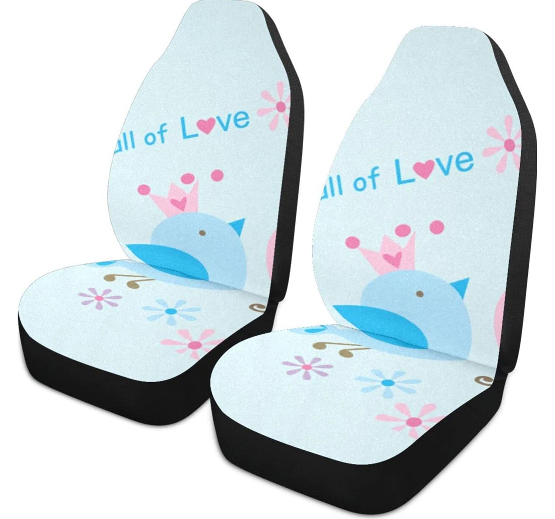 Cartoon Bird Universal Front Car Seat Cover