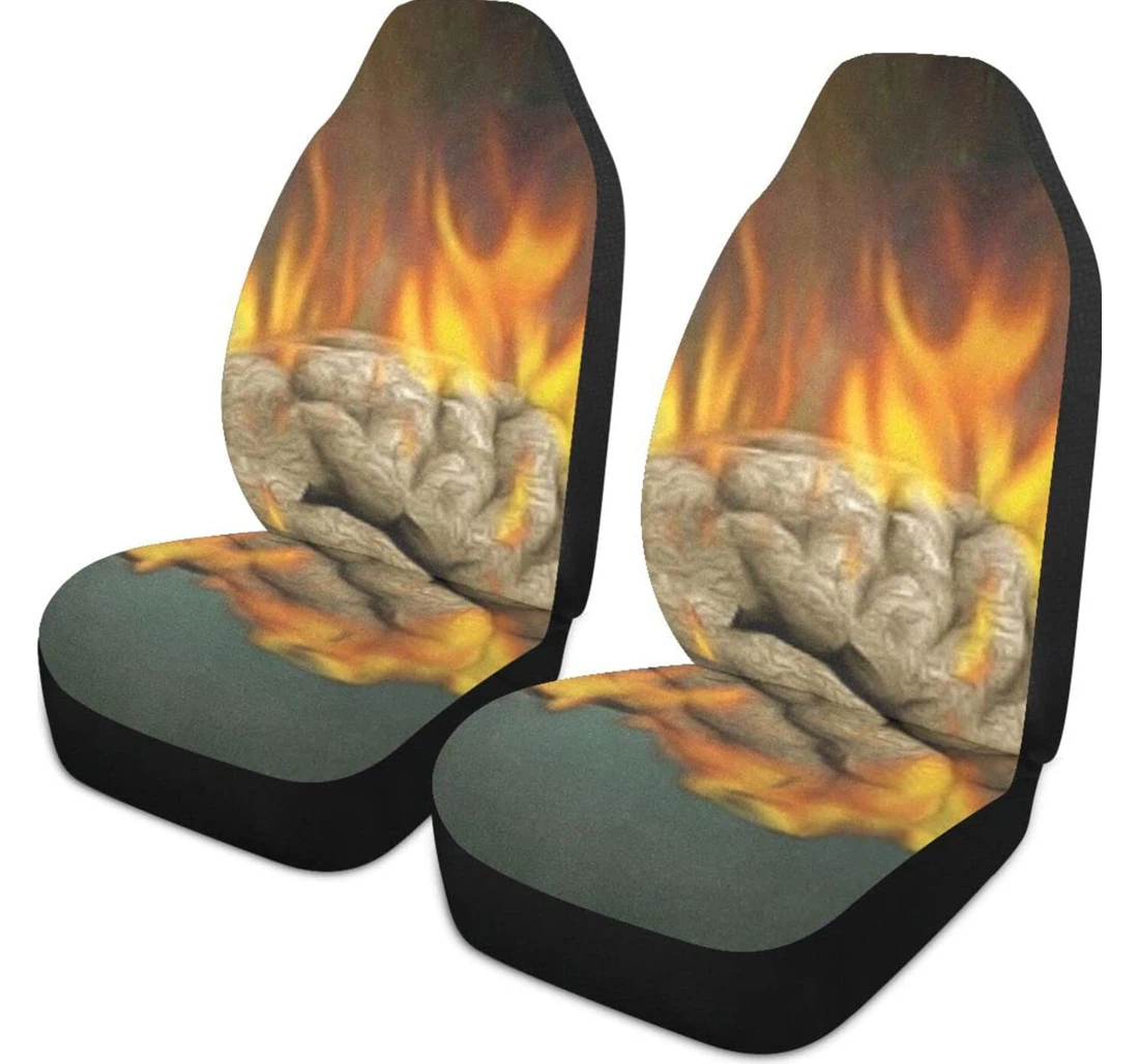 Strange Burning Brain Universal Front Car Seat Cover