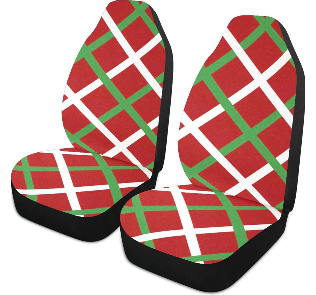 Christmas Style Plaid Universal Front Car Seat Cover