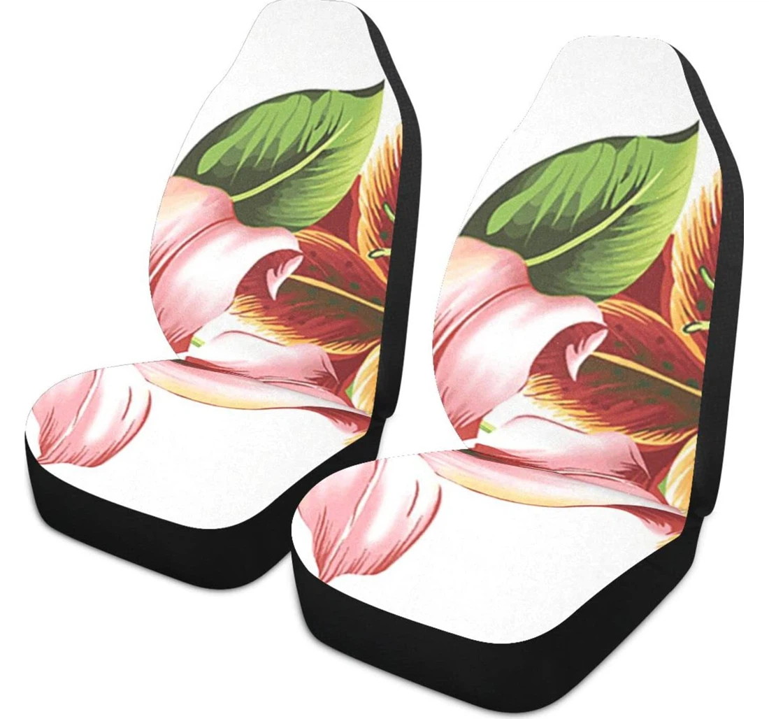 Flower Pink Universal Front Car Seat Cover
