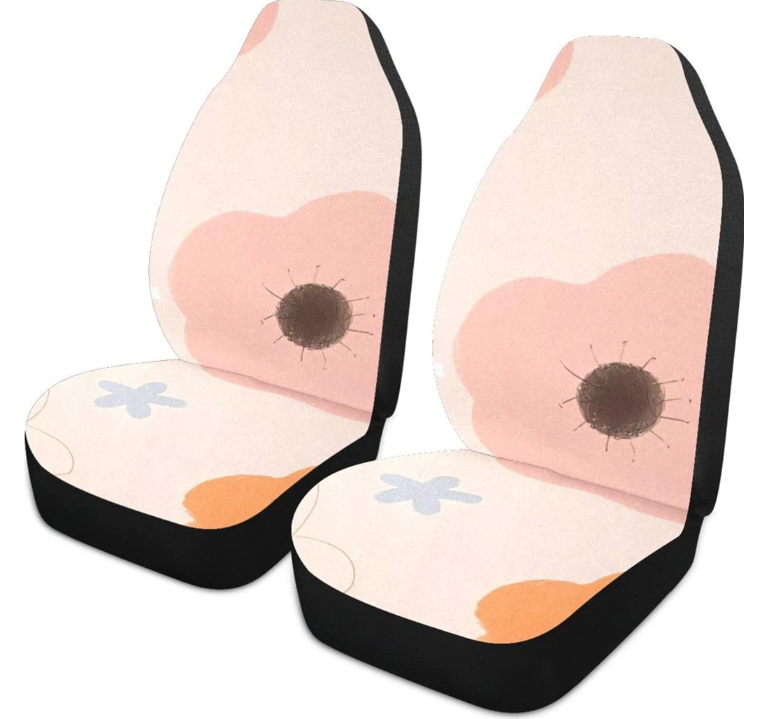 Morandi Style Flowers Universal Front Car Seat Cover