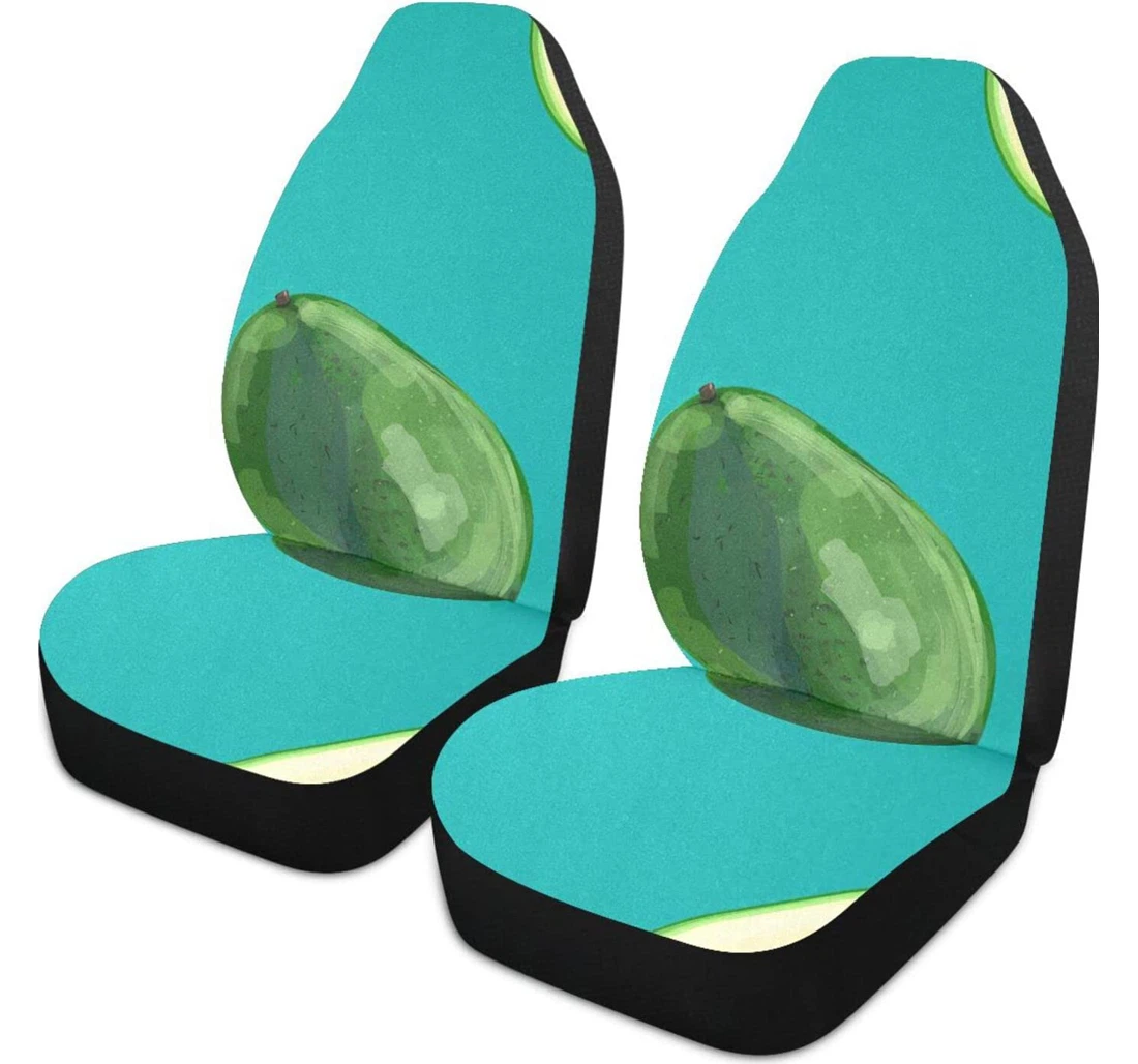 Cartoon Avocado Universal Front Car Seat Cover