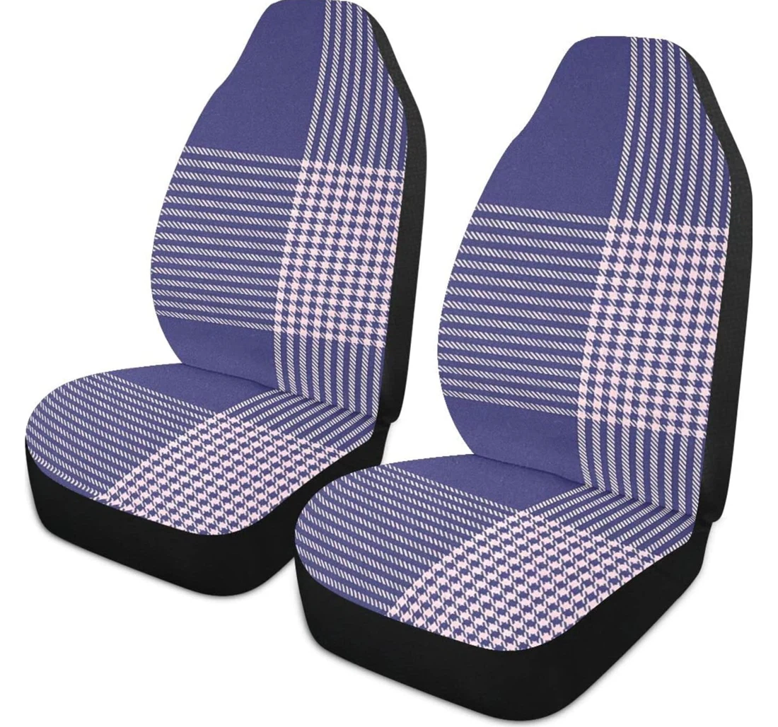 Purple Classic Plaid Universal Front Car Seat Cover