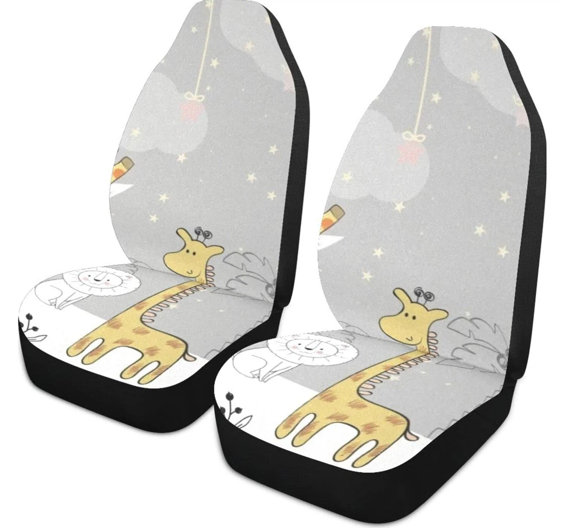 Giraffe Cartoon Universal Front Car Seat Cover