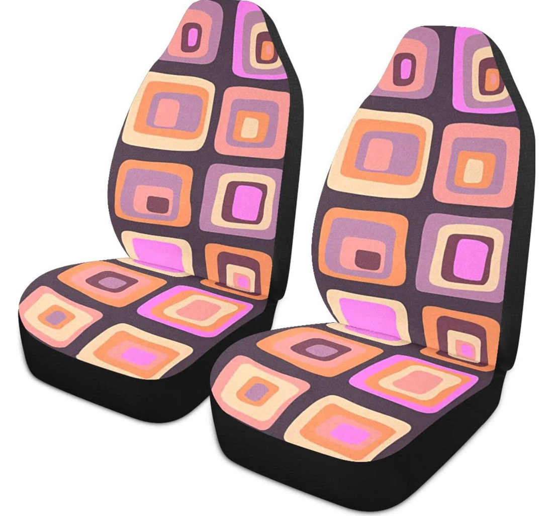 Colored Irregular Square Universal Front Car Seat Cover