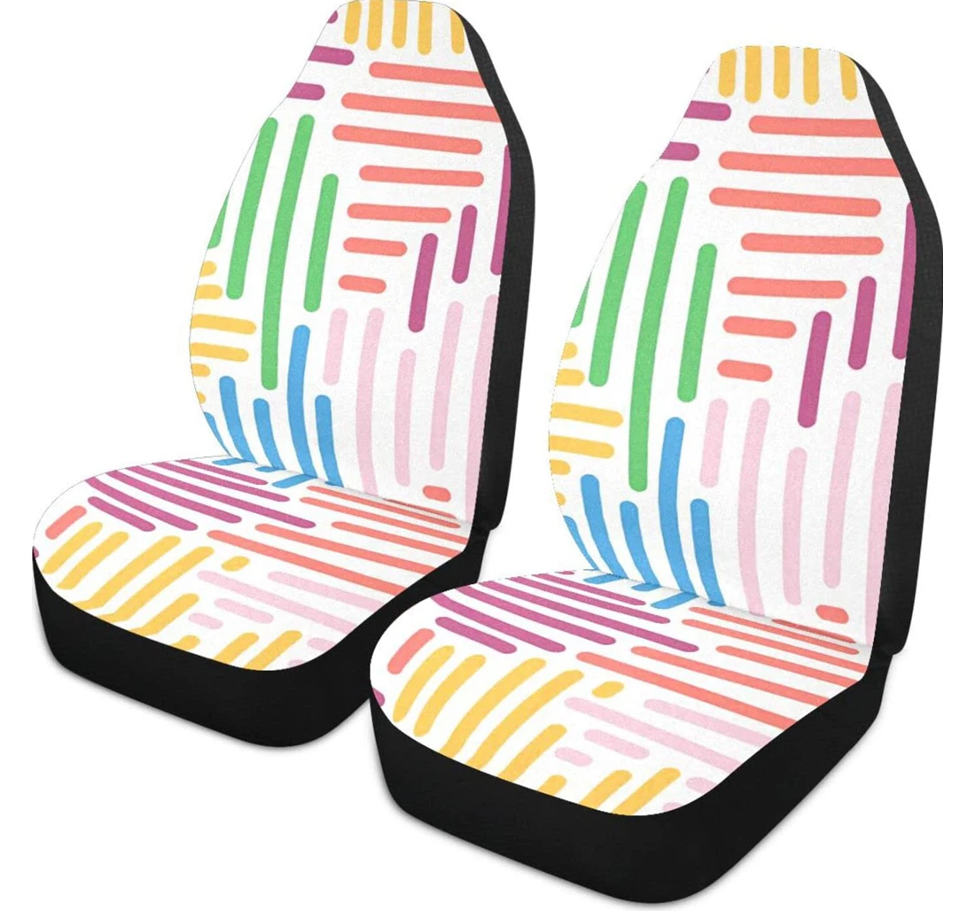 Colored Stripe Weaving Universal Front Car Seat Cover