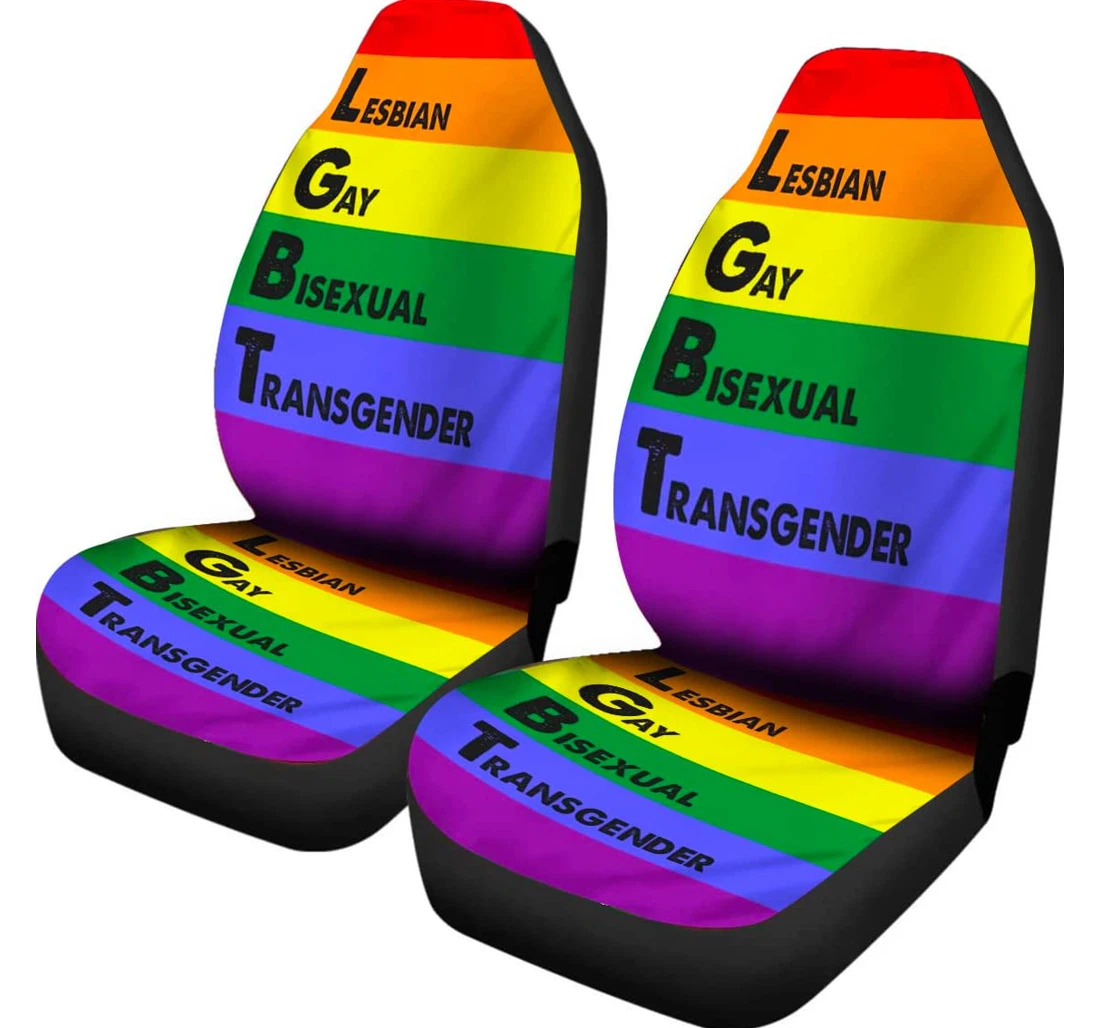 Lgbtq Pride Rainbow Rights Universal Front Car Seat Cover