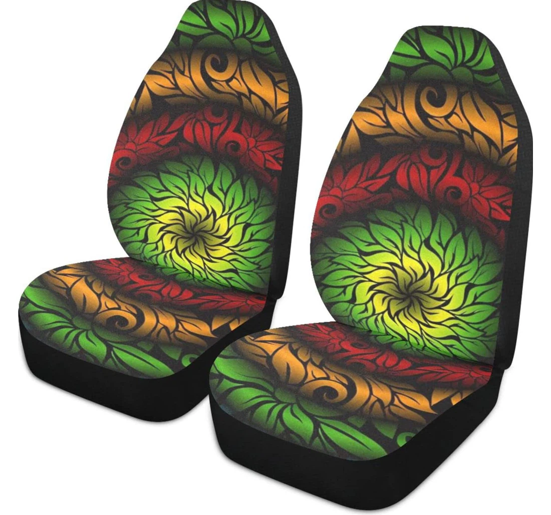 Indonesian Colored Flowers Universal Front Car Seat Cover