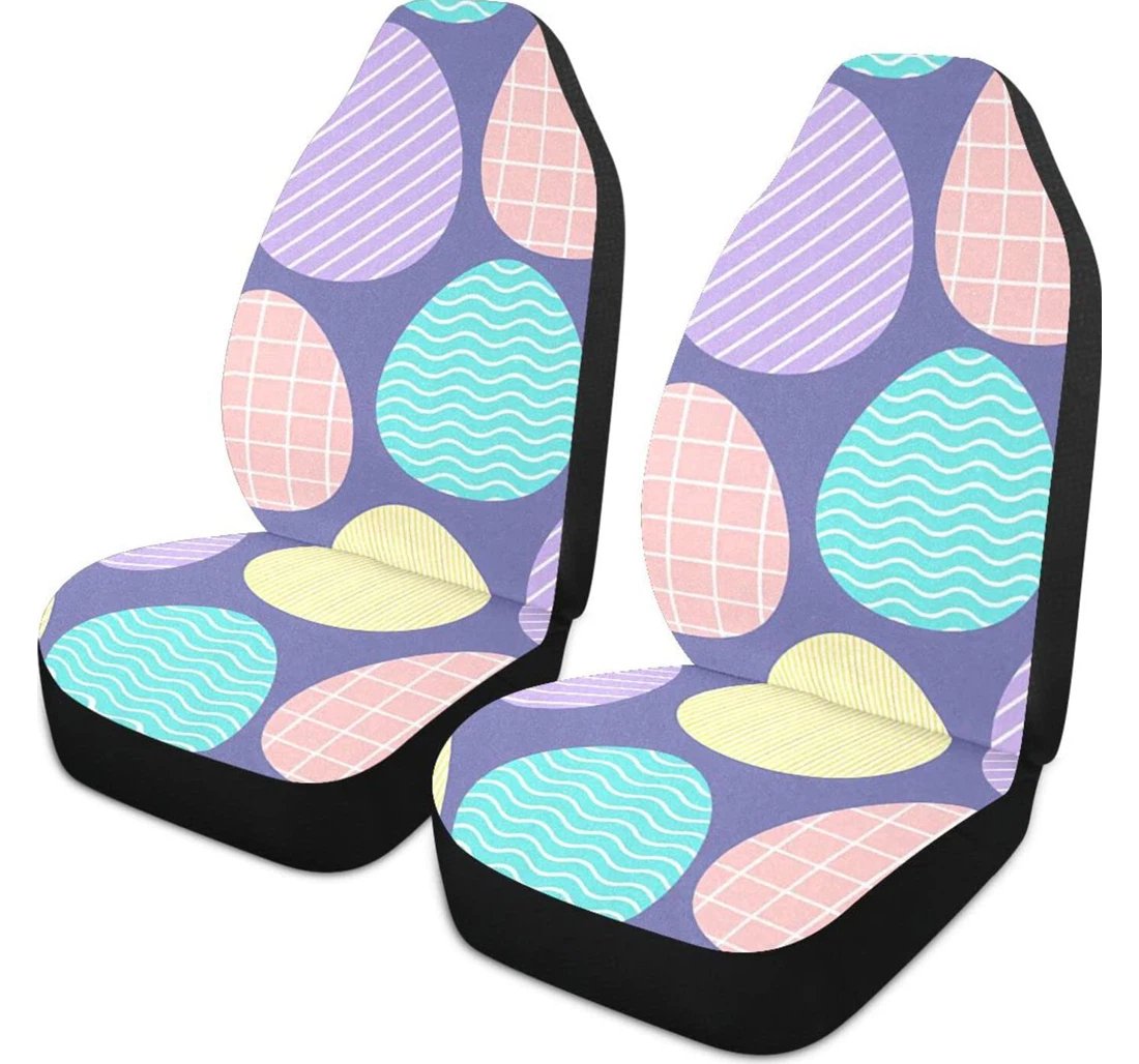 Cute Color Easter Menu Universal Front Car Seat Cover