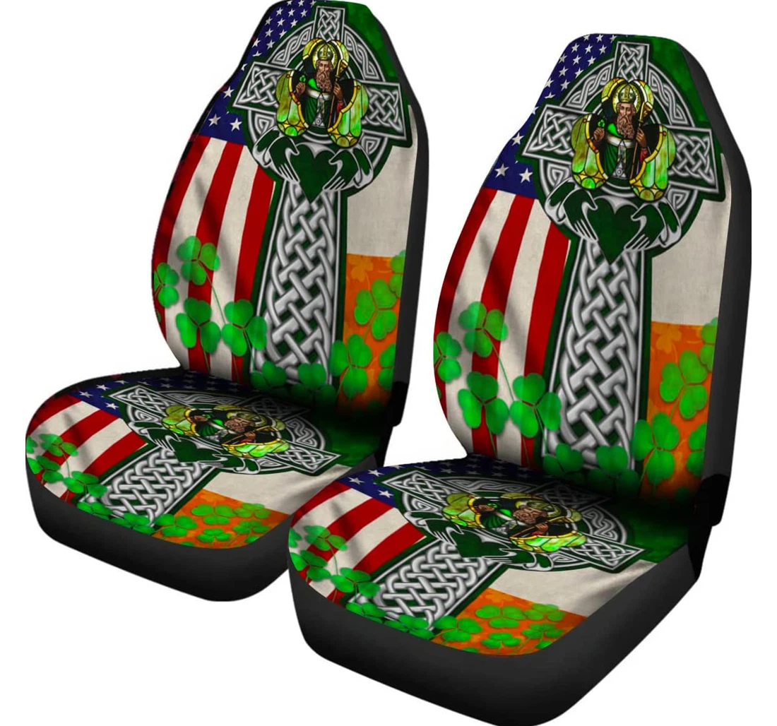 Grommet Irish Celtic Christian Cross American Universal Front Car Seat Cover