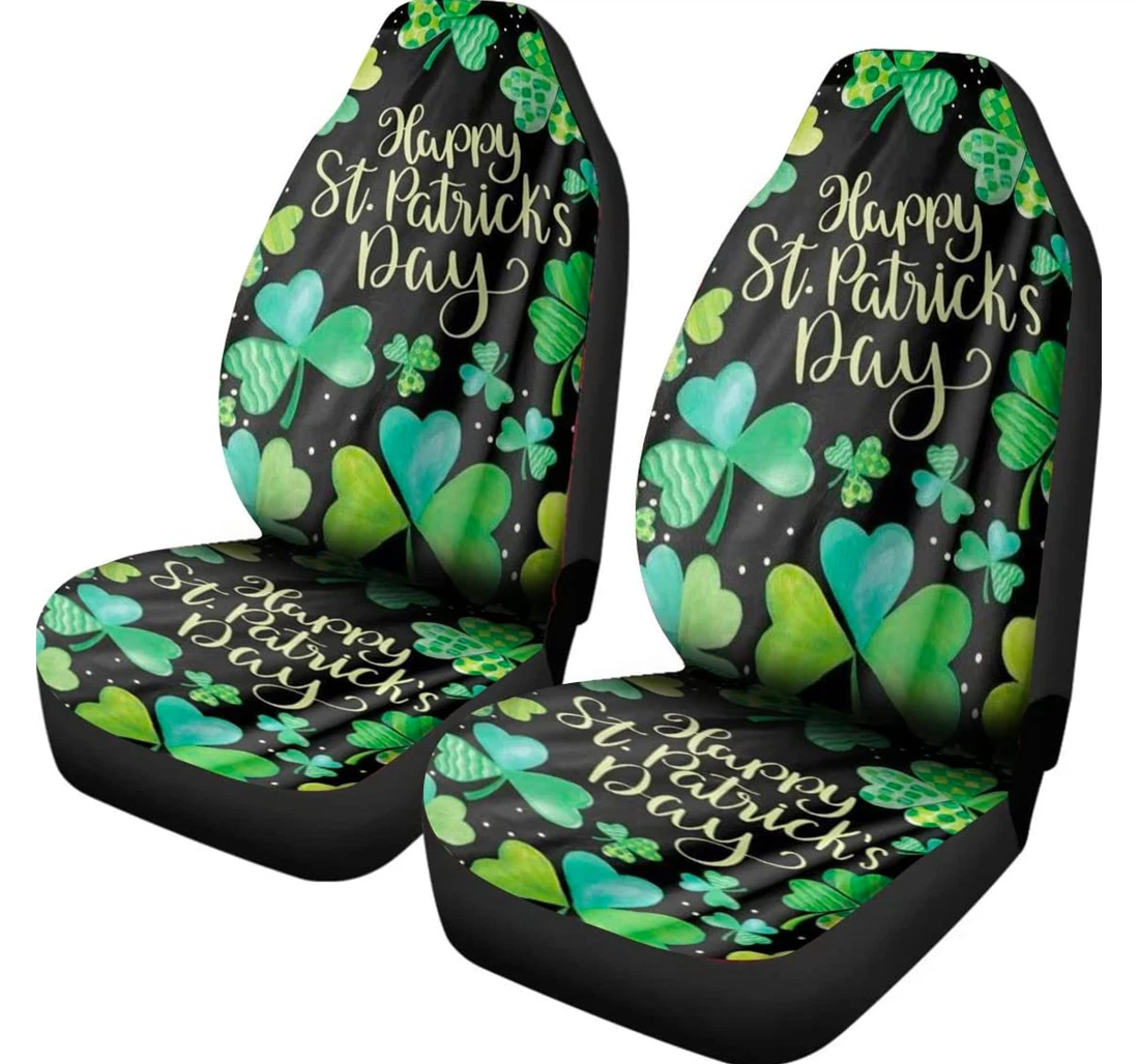 Happy St Patrick's Irish Shamrock St Patrick's Universal Front Car Seat Cover