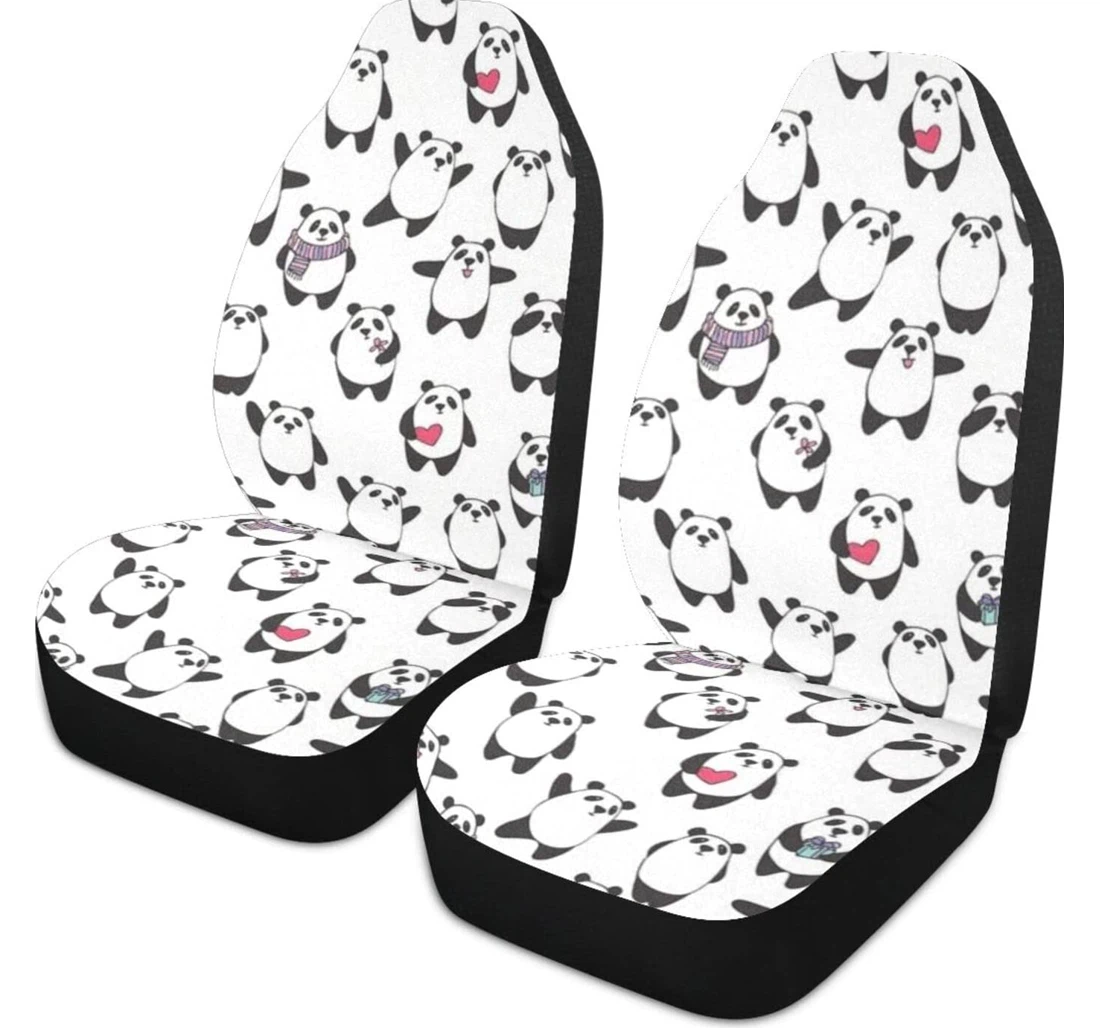 Pandas Cute Universal Front Car Seat Cover
