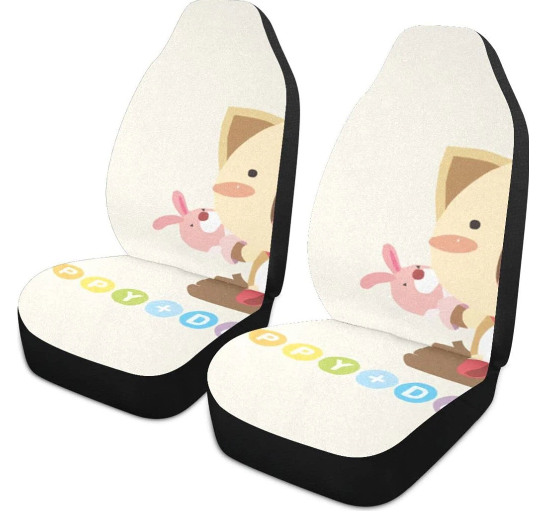 Cartoon Kitten Universal Front Car Seat Cover