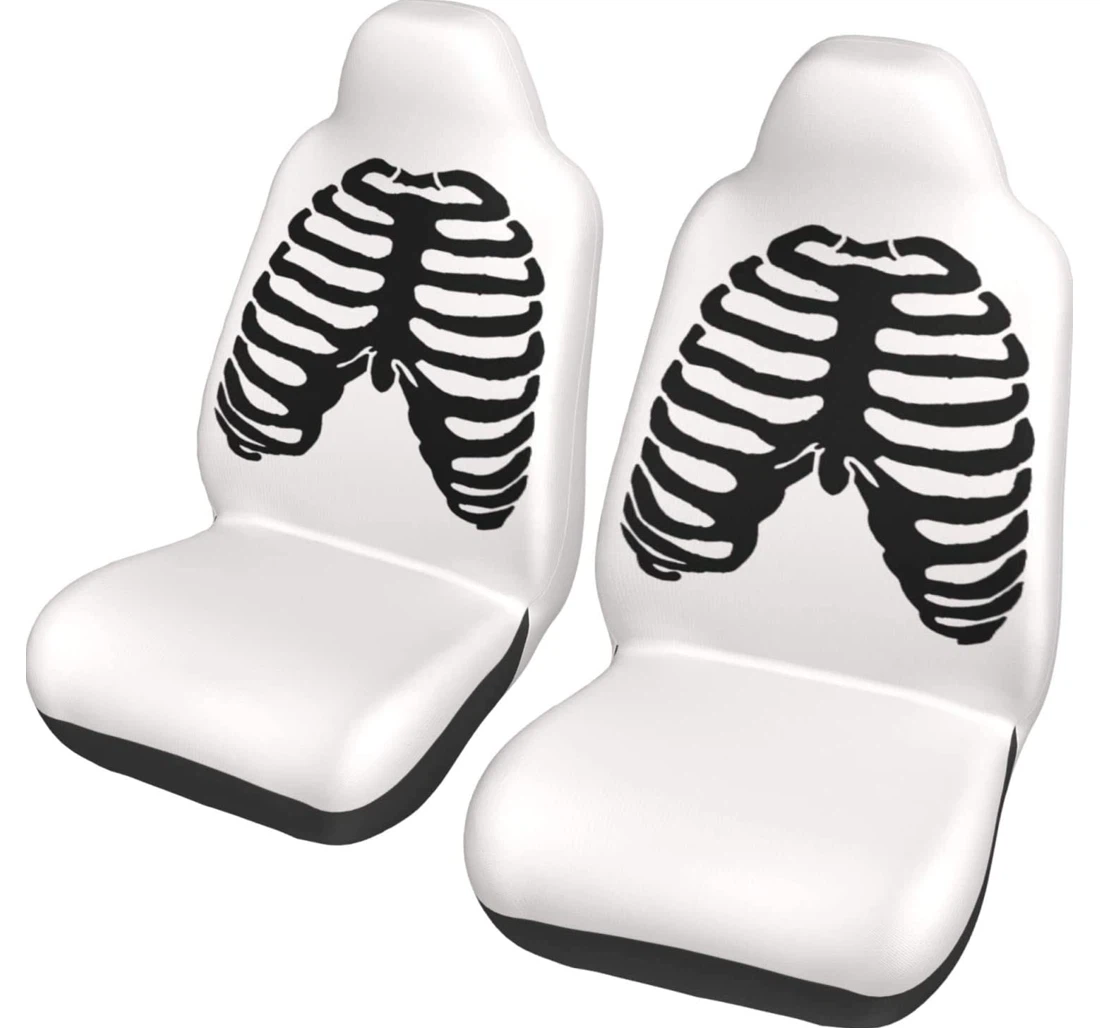 Skeleton Universal Front Car Seat Cover