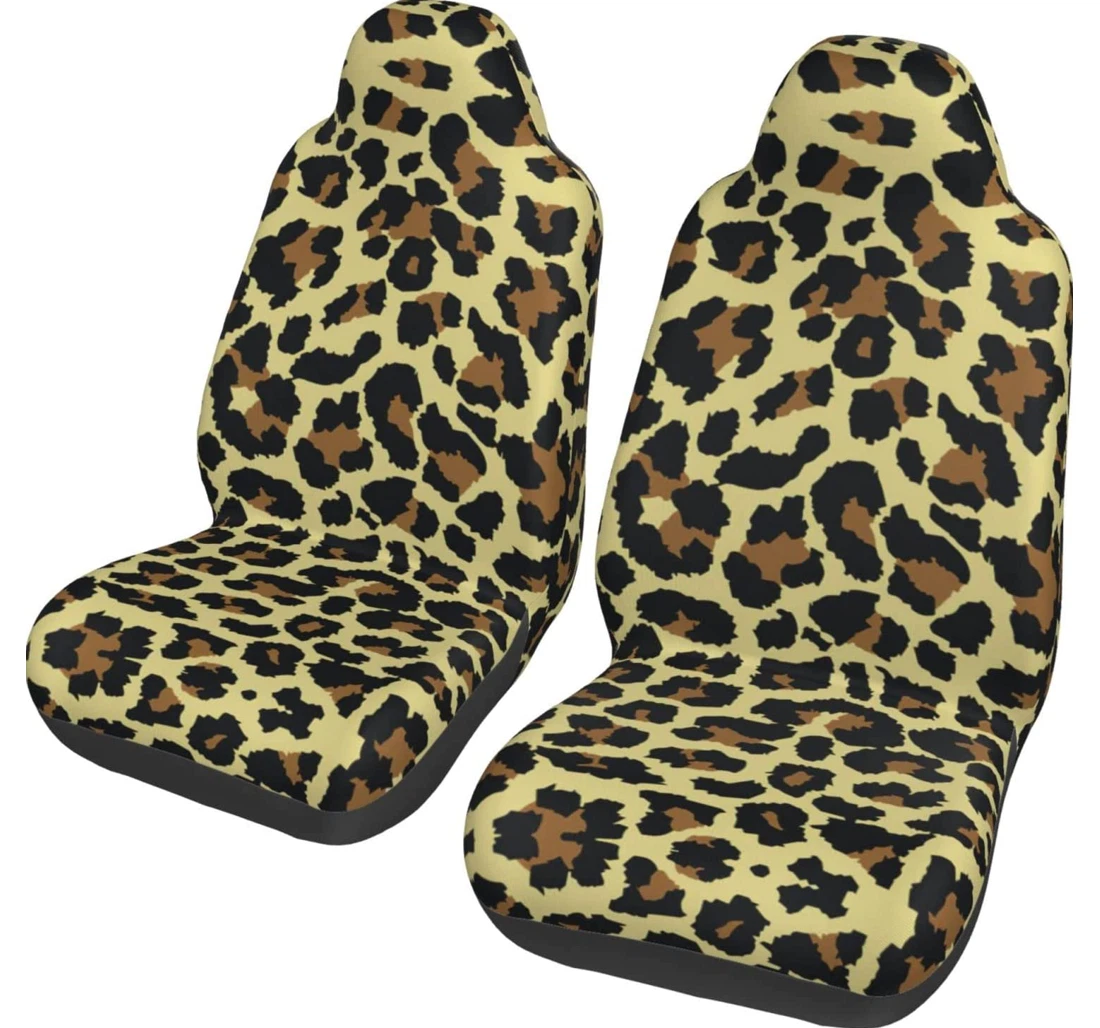 Rose Gold Glitter Leopard Pattern Universal Front Car Seat Cover