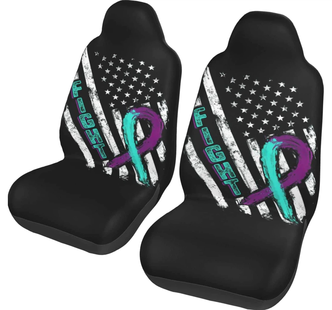 Suicide Prevention Awareness Fight Flag Universal Front Car Seat Cover