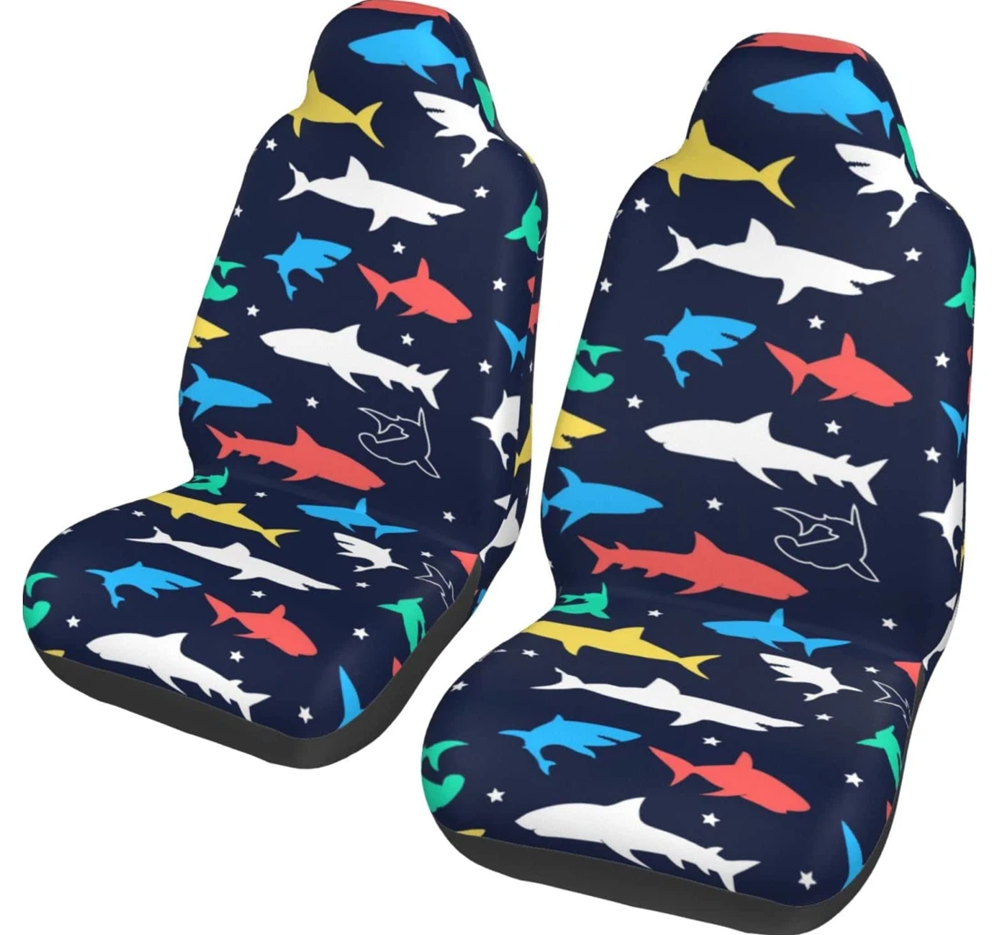 Happy Sharks Universal Front Car Seat Cover