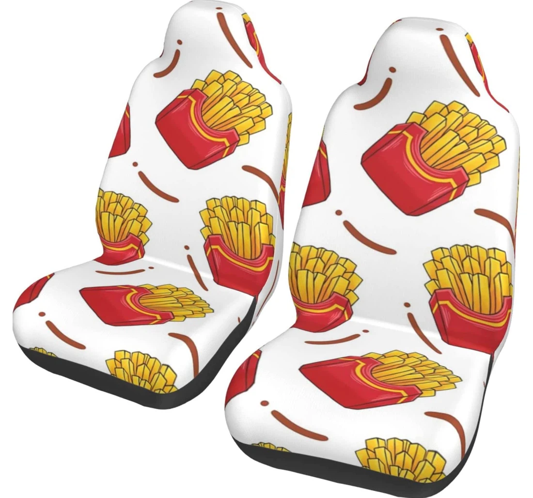 Cute French Fries Pattern Universal Front Car Seat Cover