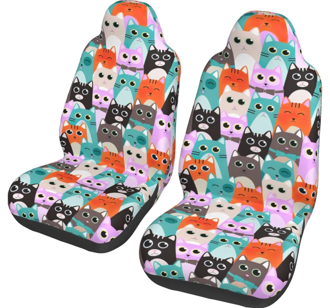 Kawaii Cat Universal Front Car Seat Cover