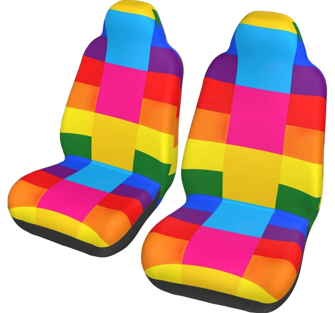 Straight Ally Flag Universal Front Car Seat Cover