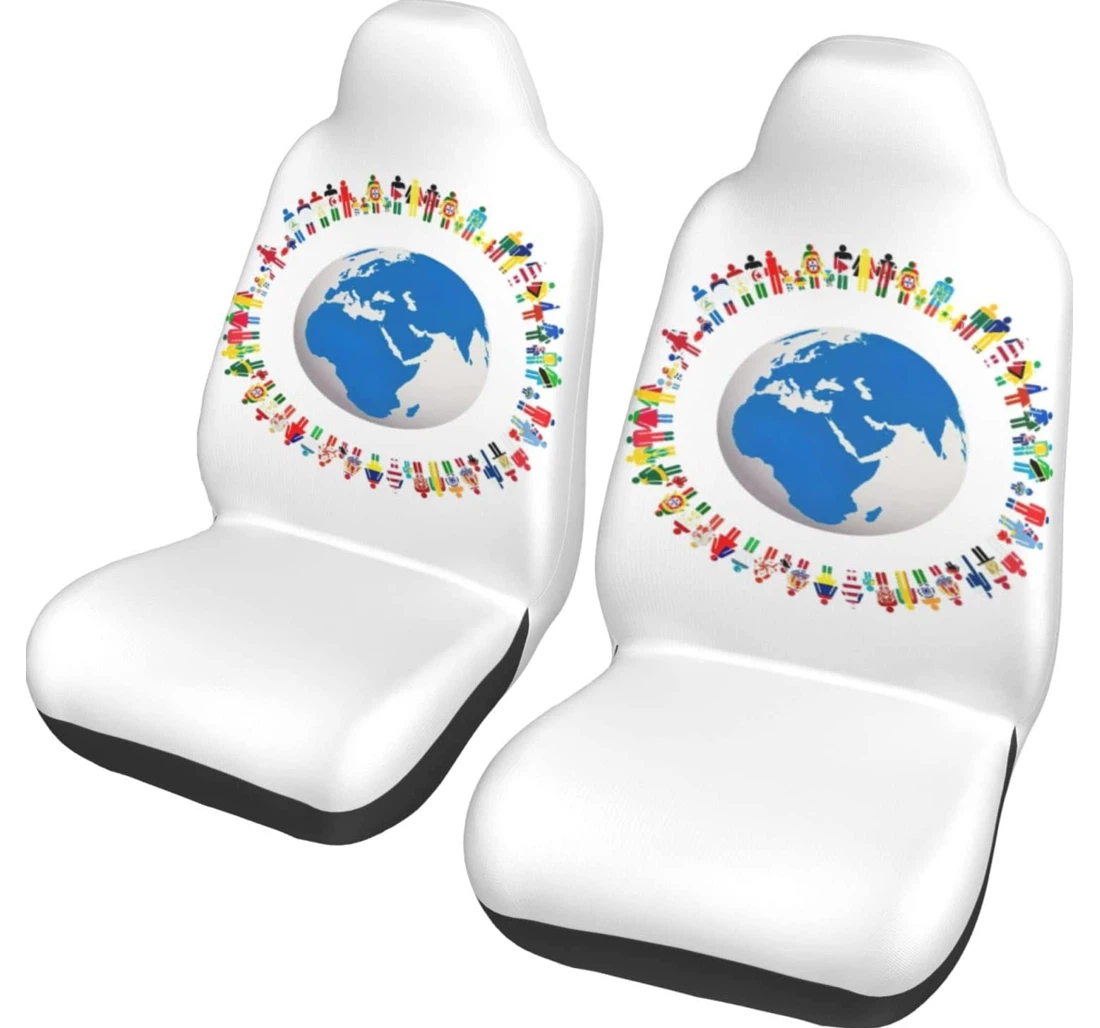 Love World Earth Universal Front Car Seat Cover