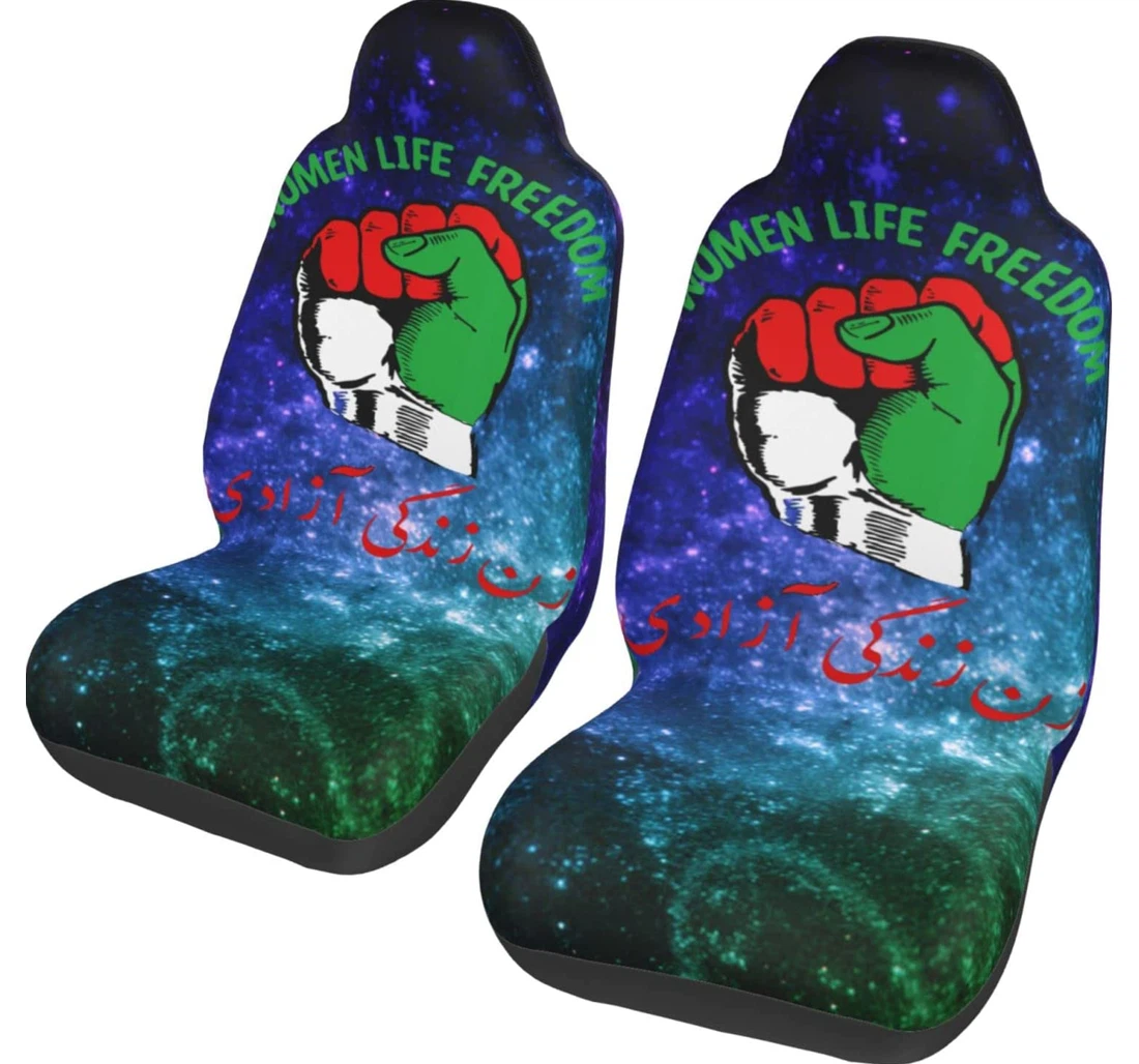 Women Life Freedom Free Iran Universal Front Car Seat Cover