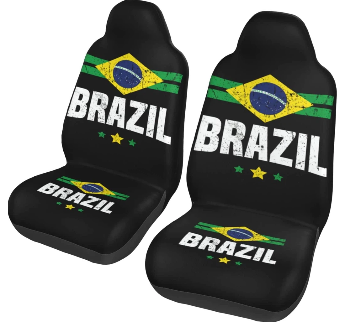 Brazil Flag Universal Front Car Seat Cover