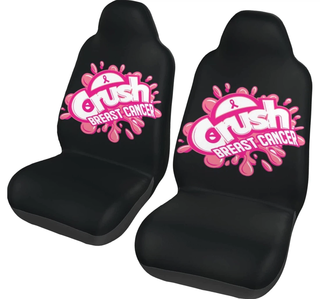 Crush Breast Cancer Awareness Universal Front Car Seat Cover