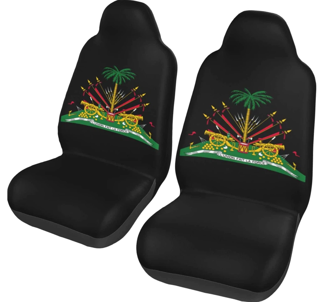 Haitian Flag Universal Front Car Seat Cover