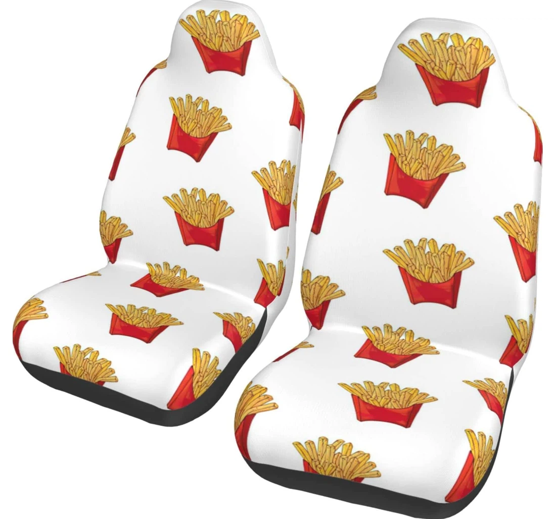 Cute French Fries Pattern Universal Front Car Seat Cover