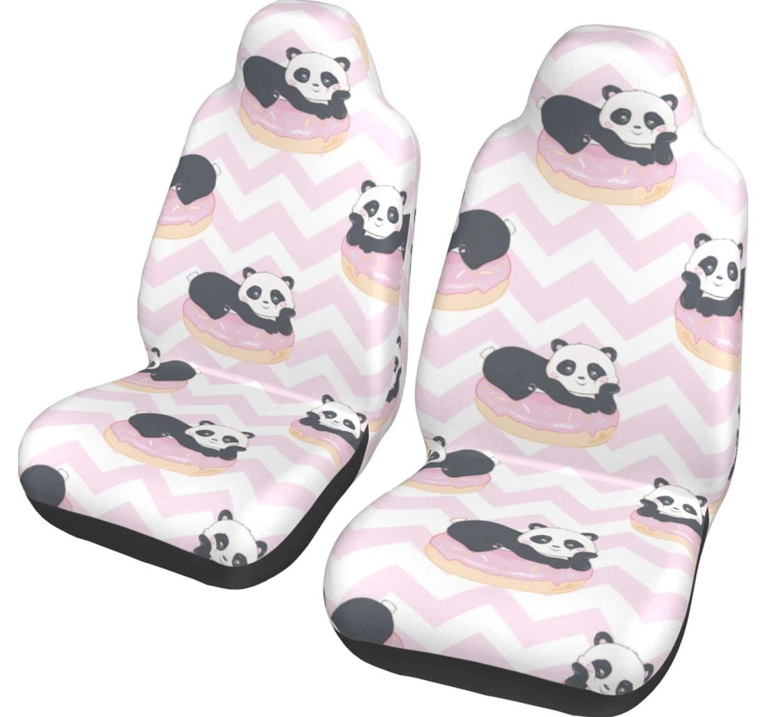 Panda And Donut Universal Front Car Seat Cover