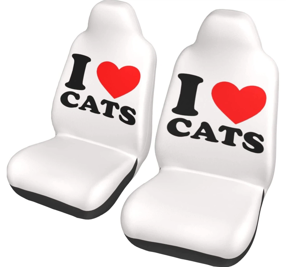 I Love Cat Universal Front Car Seat Cover