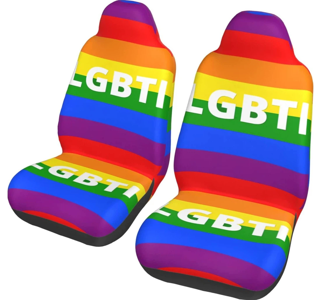 Lgbt Rainbow Pride Flag Universal Front Car Seat Cover