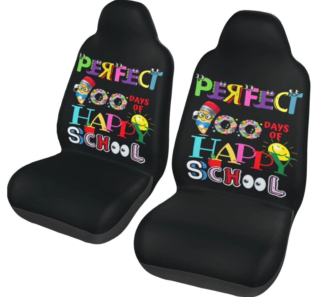 Happy 100 Days Of School Universal Front Car Seat Cover