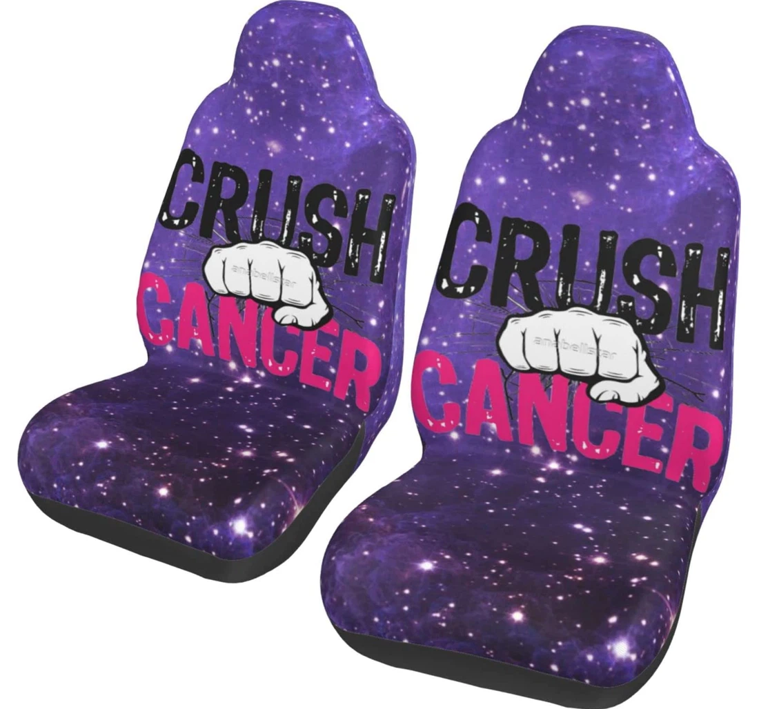 Crush Breast Cancer Awareness Universal Front Car Seat Cover