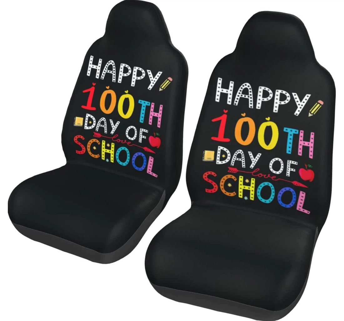 Happy 100 Days Of School Universal Front Car Seat Cover