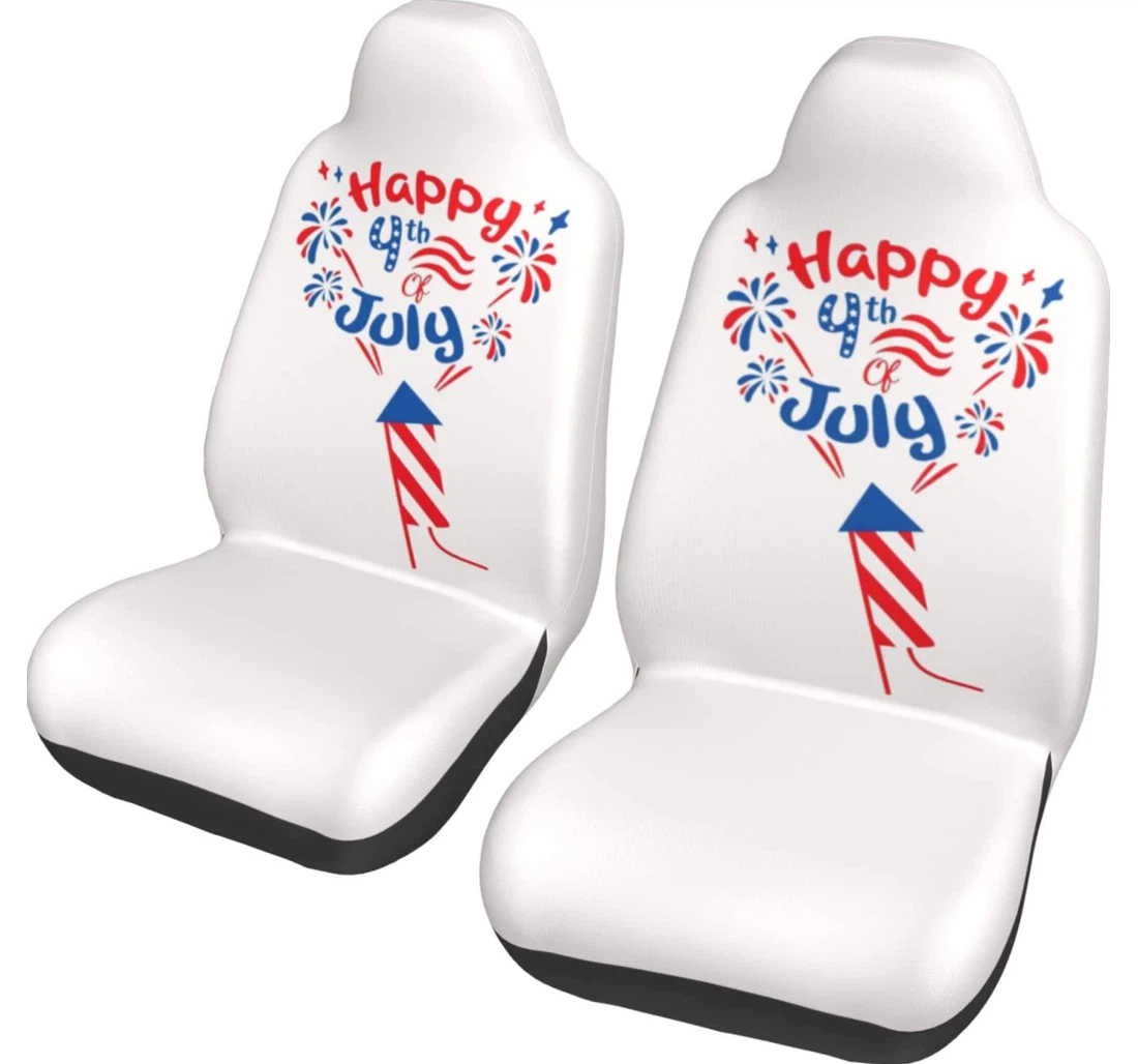 Happy 4th Of July Independence Universal Front Car Seat Cover