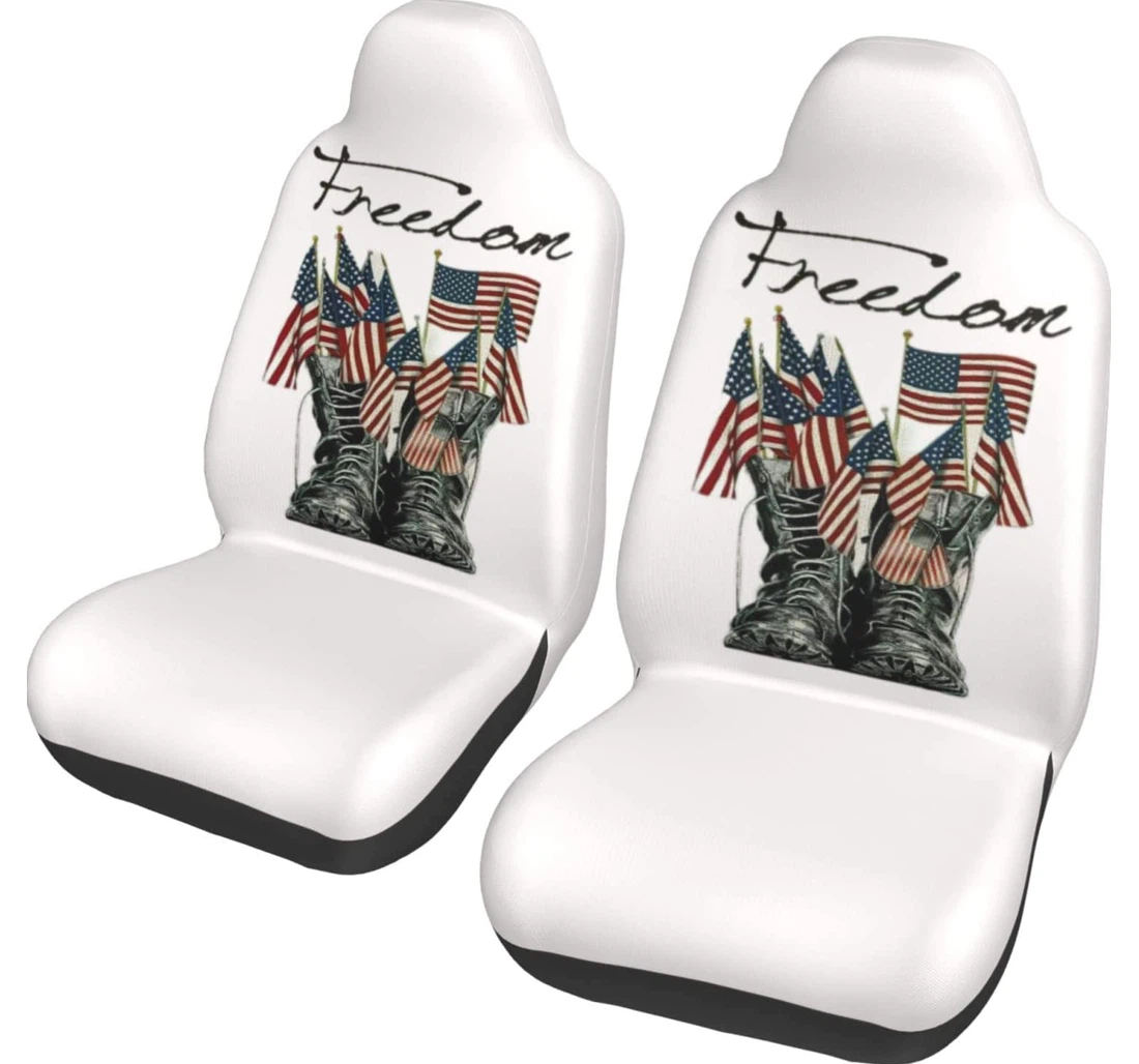 Happy 4th Of July Independence Universal Front Car Seat Cover