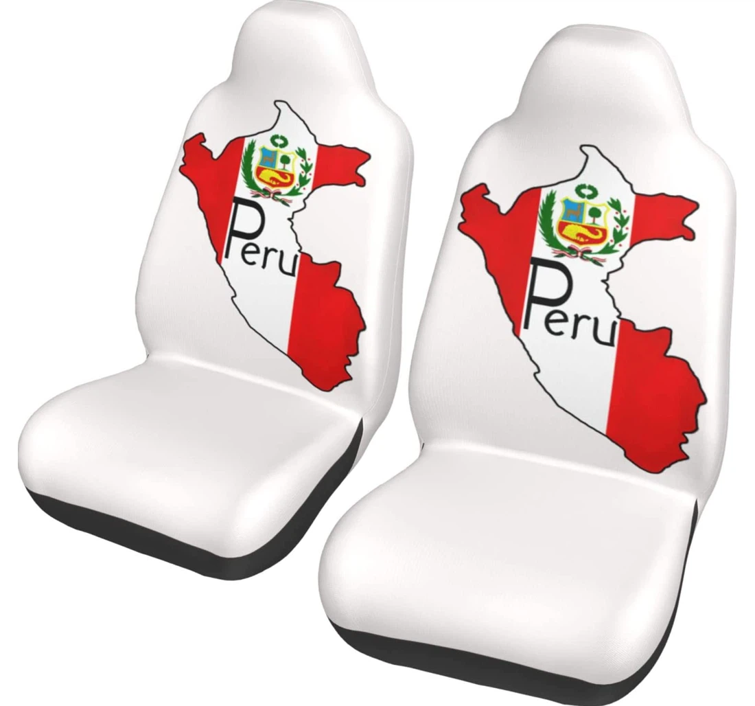 Peru Flag Peruvian Universal Front Car Seat Cover