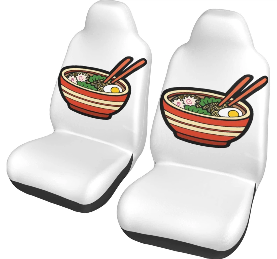 Ramen Noodle Soup Pattern Universal Front Car Seat Cover
