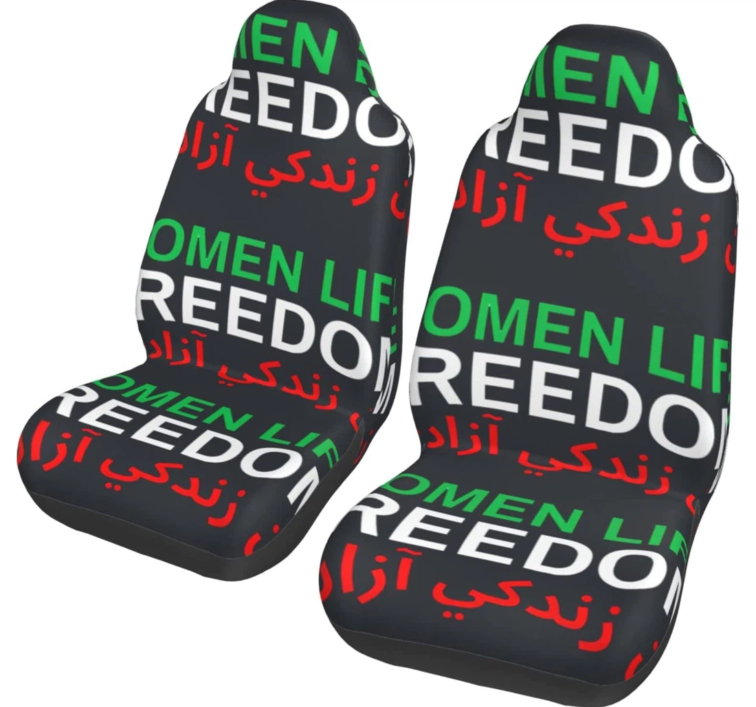 Women Life Freedom Flag Zan Zendegi Azadi Mahsa Amini Iran Universal Front Car Seat Cover