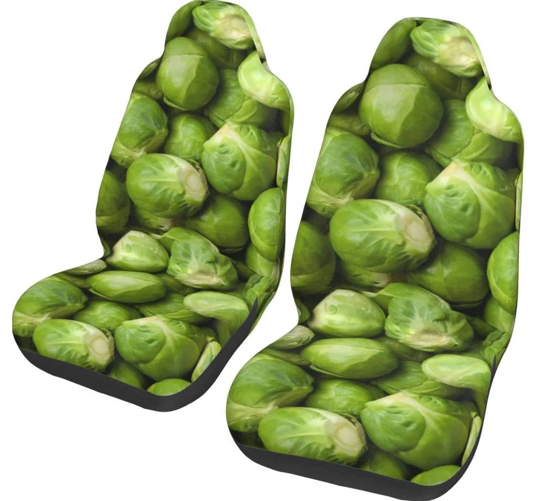 Green Brussel Sprout Universal Front Car Seat Cover