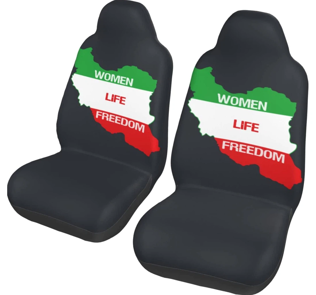 Women Life Freedom Free Iran Universal Front Car Seat Cover