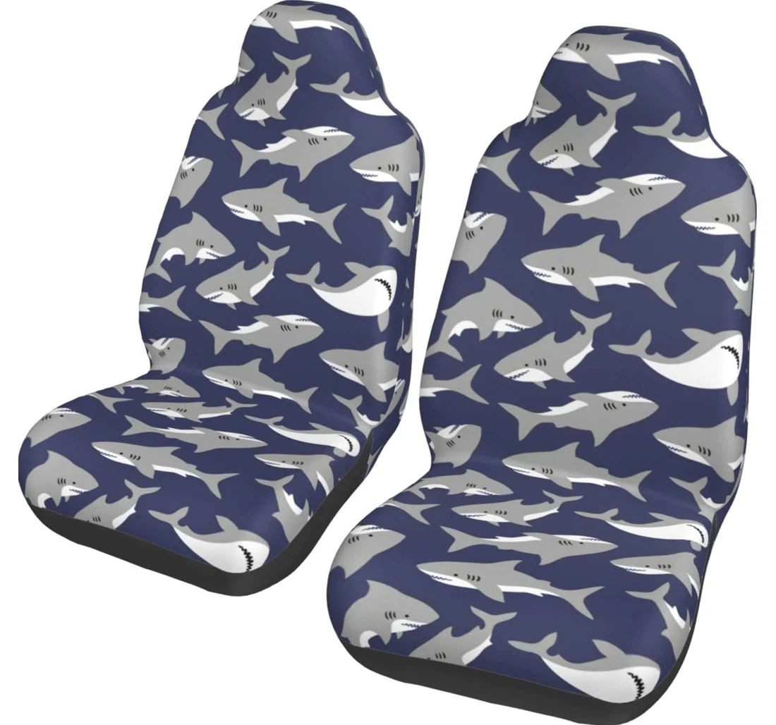 Happy Sharks Universal Front Car Seat Cover