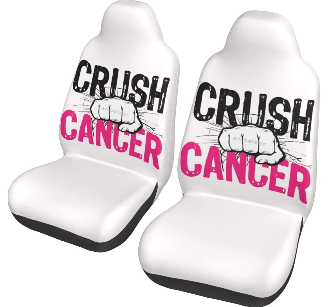 Crush Breast Cancer Awareness Universal Front Car Seat Cover