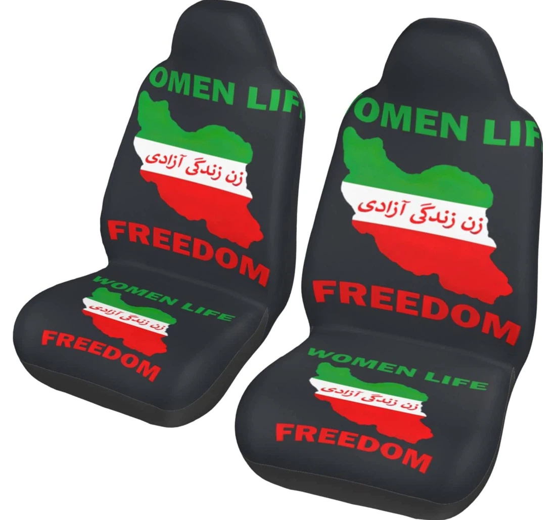 Women Life Freedom Flag Zan Zendegi Azadi Mahsa Amini Iran Universal Front Car Seat Cover
