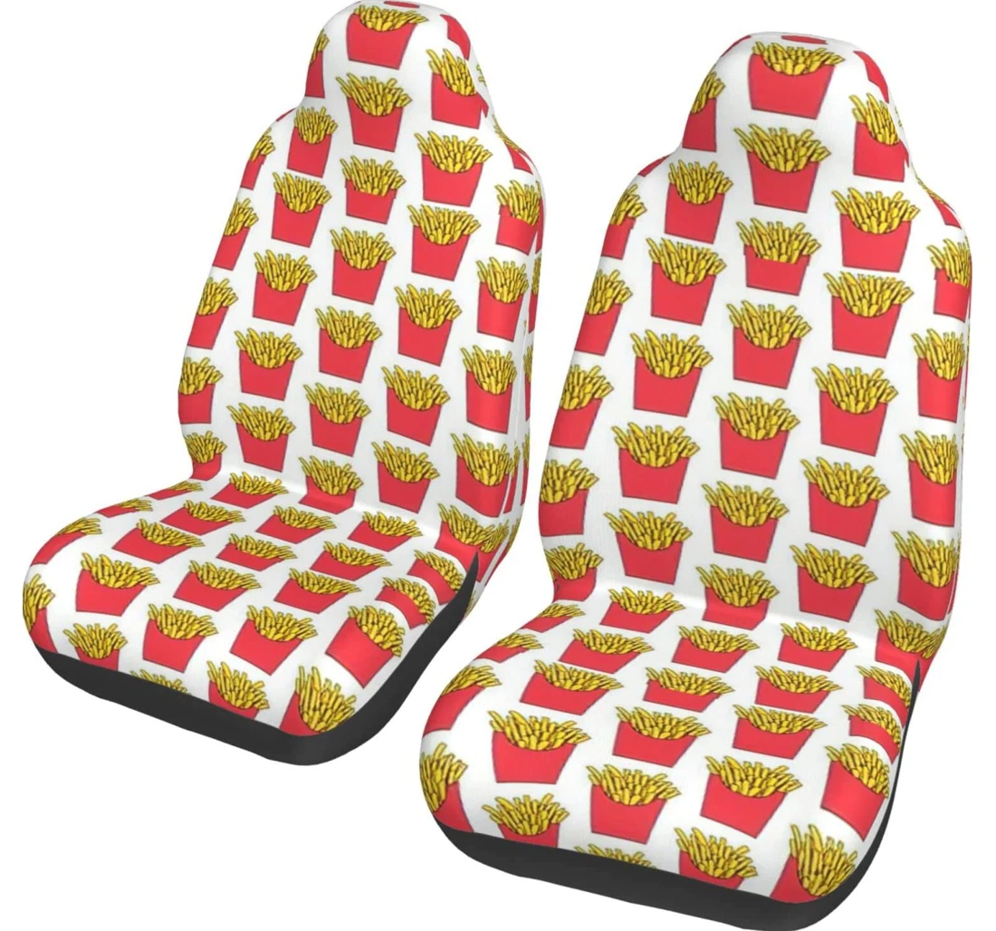 Cute French Fries Pattern Universal Front Car Seat Cover