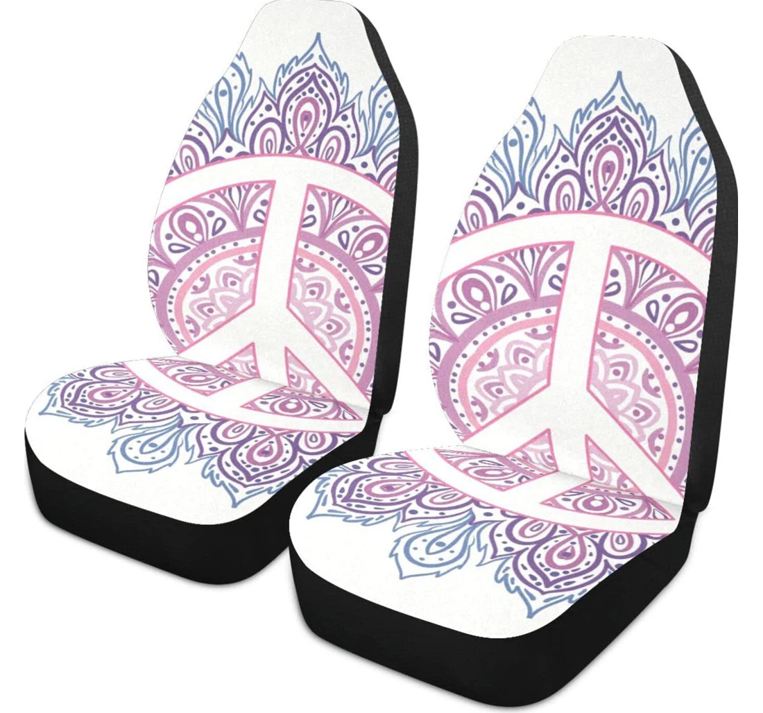 Peace Symbol Peace Sign Mandala Universal Front Car Seat Cover